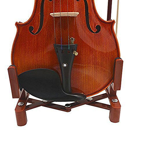 Stand with Bow Holder for Violin - Portable, Adjustable and Foldable