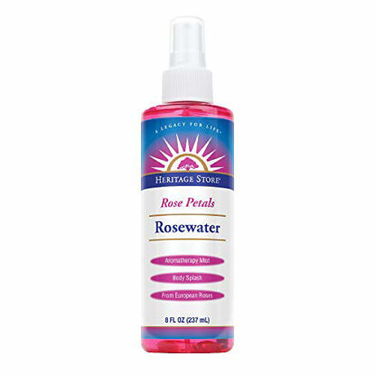 Picture of Heritage Store Rosewater Spray | Hydrating Mist for Skin & Hair | No Dyes or Alcohol | Vegan | 8 oz