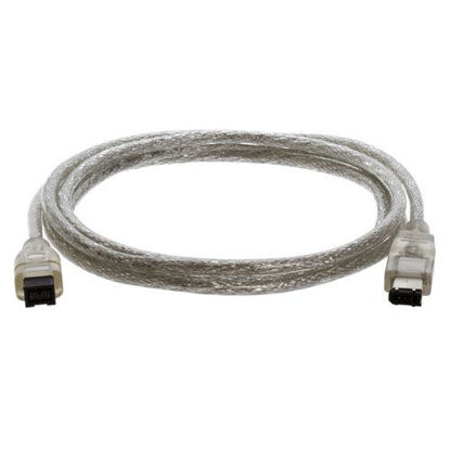 Picture of 9 Pin To 6 Pin Bilingual Firewire, 6FT Clear