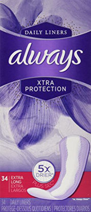 Picture of Always Xtra Protection Daily Liners, Extra Long 34 ea