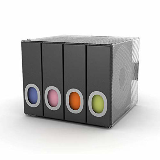 Picture of Atlantic Polypropylene Sleeve Disc Organizer - Stack & Lock, Categorize Cds In 4 Color-Coded Binders for 96 Discs Total In Black, PN96635496