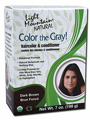 Picture of Light Mountain Natural Color The Gray! Hair Color & Conditioner, Dark Brown, 7 oz, (Pack of 2)