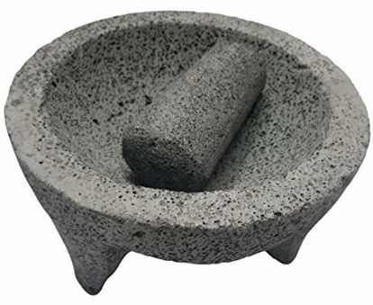 Picture of TLP Molcajete authentic Handmade Mexican Mortar and Pestle 8.5"