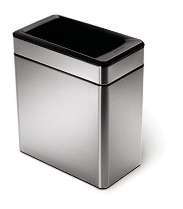 Picture of simplehuman 10 Liter / 2.6 Gallon Profile Open Trash Can, Brushed Stainless Steel