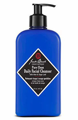 Picture of Jack Black - Pure Clean Daily Facial Cleanser, 3, 6 and 16 fl oz - 2-in-1 Facial Cleanser and Toner, Removes Dirt and Oil, PureScience Formula, Certified Organic Ingredients, Aloe and Sage Leaf