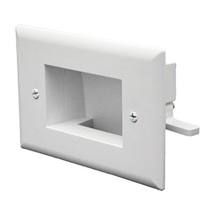 Picture of DATA COMM Electronics 45-0008-WH Easy Mount Recessed Low Voltage Cable Plate - White