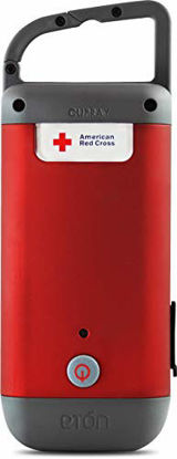 Picture of Eton - ARCCR100R_SNG American Red Cross Clipray Crank-Powered, Clip-On Flashlight & Smartphone Charger, Red Red