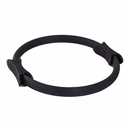 Picture of Power Systems Fiberglass Pilates Ring with 2 Handles, Firm Resistance, Black (83923)