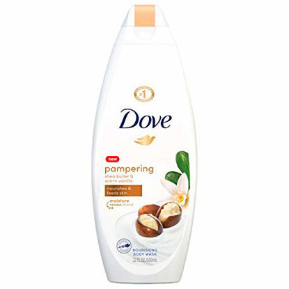 Picture of Dove Purely Pampering Body Wash for Dry Skin Shea Butter with Warm Vanilla Effectively Washes Away Bacteria While Nourishing Your Skin 22 oz