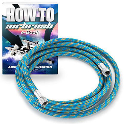 Picture of PointZero 6 ft. Braided Airbrush Air Hose 1/8 in. - 1/8 in. BSP