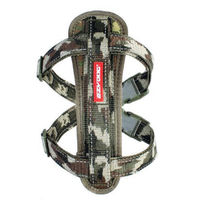 Picture of EzyDog Premium Chest Plate Custom Fit Reflective No-Pull Padded Comfort Dog Harness - Perfect for Training, Walking, and Control - Includes Car Restraint Attachment (X-Large, Green Camo)