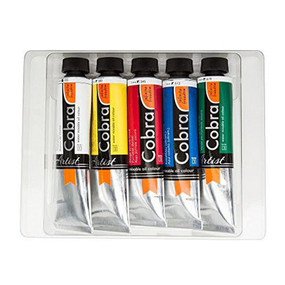 Picture of Cobra Water Mixable Oil Colour Starter Set 5x40ml Tubes