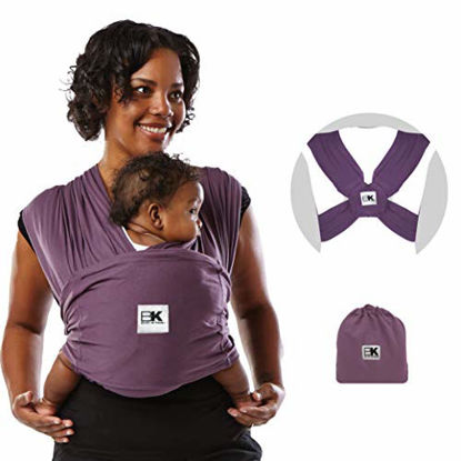 Picture of Baby K'tan Original Baby Wrap Carrier, Infant and Child Sling - Simple Pre-Wrapped Holder for Babywearing - No Tying or Rings - Carry Newborn up to 35 lbs, Eggplant, Women 6-8 (Small), Men 37-38