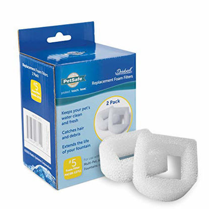 Picture of PetSafe Drinkwell Replacement Foam Filters Compatible with PetSafe Ceramic and Stainless Steel Pet Fountains, for Water Dispensers, 2 Pack - PAC00-13711