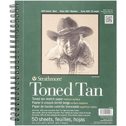 Picture of Strathmore Tan Drawing 400 Series Toned Sketch Pad, 9"x12", 50 Count