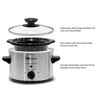 Picture of Elite Gourmet Lid & Ceramic Pot Slow Cooker with Adjustable Temp, Entrees, Sauces, Stews & Dips, Dishwasher Safe Glass Lid & Crock, 1.5 Quart, Stainless Steel