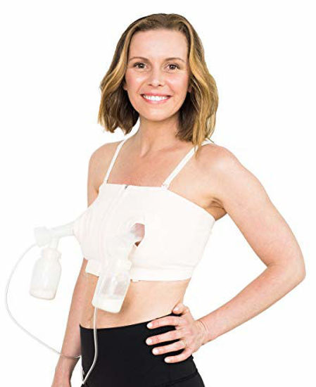 Hands Free Breast Pumping Bra | DLITE by Simple Wishes (by Moms for Moms) |  Adjustable, Modest Cover and Tight Seal, Comfortable, Supportive | Soft