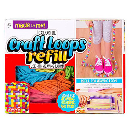 Picture of Made By Me Craft Loops Refill By Horizon Group Usa, Includes 3.5 Oz Of Weaving Loom Loops In 7 Vibrant Colors, Multicolored
