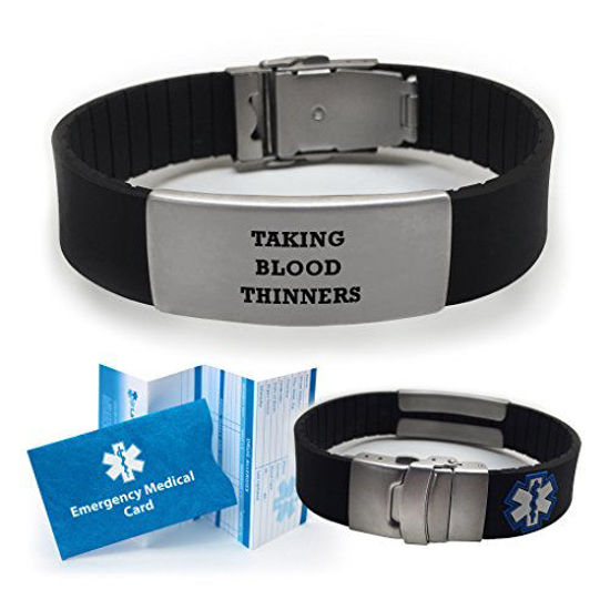 Picture of Taking Blood Thinners Sport Medical Alert ID Bracelet for Men and Women