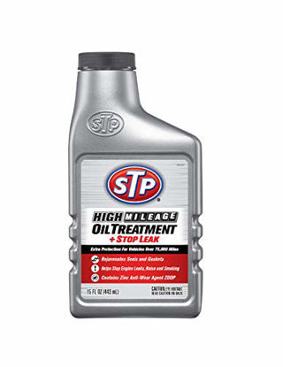 Picture of STP High Mileage Oil Treatment, Formula for Cars & Truck, Stop Leak, Bottles, 15 Fl Oz, 15604B