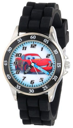 Picture of Disney Kid's Cars Watch, Learn How to Tell Time - Kid's Time Teacher Watch with Official Cars Character on The Dial, Childrens Watch with Black Rubber Strap, Kids Analog Watch, Safe for Children