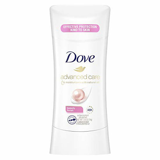 Picture of Dove Advanced Care Antiperspirant Deodorant Stick for Women, Beauty Finish, for 48 Hour Protection And Soft And Comfortable Underarms, 2.6 oz