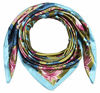 Picture of Large Square Satin Silk Like Lightweight Scarfs Hair Sleeping Wraps for Women Pink Turquoise Camellia Floral Flower Pattern