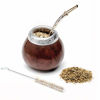 Picture of Balibetov [New] Handmade Natural Mate Gourd Set (Original Mate Cup) Including Bombilla (Yerba Mate Straw) (Dark Brown)