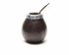 Picture of Balibetov [New] Handmade Natural Mate Gourd Set (Original Mate Cup) Including Bombilla (Yerba Mate Straw) (Dark Brown)