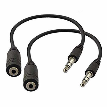 Picture of Seadream 2Pack 6 inch 3-Pole 3.5mm Male to 2.5mm Female Headset Audio Adapter Cable Extender Stereo Jack (2Pack)