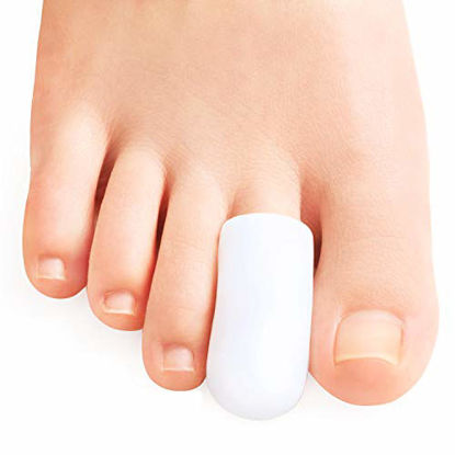 Picture of Sumifun Toe Protector, 10 Gel Toe Caps for Blister, Corns and Calluses, Toe Sleeves for Ingrown Toenails, Hammer, Overlapping Toes Pain Relief, Gel Toe Covers (Small)