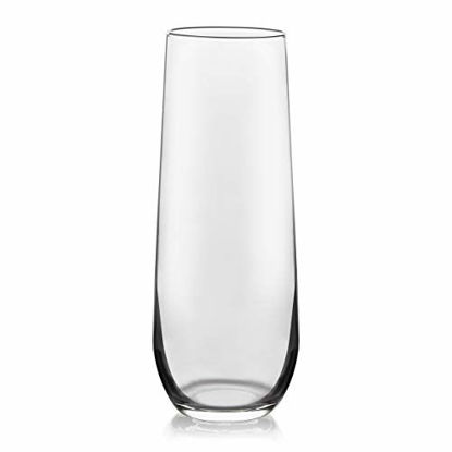 Picture of Libbey Stemless Champagne Flute Glasses, Set of 12, Clear, 8.5 oz -
