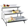 Picture of 3 Tier Rectangular Serving Platter, Three Tiered Cake Tray Stand, Food Server Display Plate Rack, White
