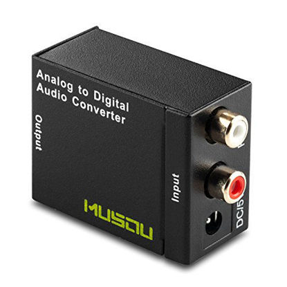Picture of Musou RCA Analog to Digital Optical Toslink Coaxial Audio Converter Adapter with Optical Cable