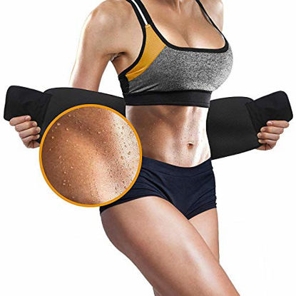 Picture of Perfotek Waist Trimmer Belt, Sweat Wrap, Tummy Toner, Low Back and Lumbar Support with Sauna Suit Effect, Abdominal Trainer (Black)