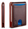 Picture of SERMAN BRANDS RFID Blocking Slim Bifold Genuine Leather Minimalist Front Pocket Wallets for Men with Money Clip Thin (Melted Chocolate 1.S)