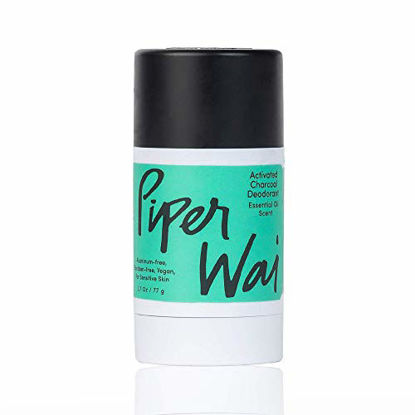 Picture of PiperWai Natural, Charcoal Deodorant Stick (2.7 oz), Odor-Absorbing and Wetness Fighting, Coconut Oil, Gender-Neutral (As Seen on Shark Tank)