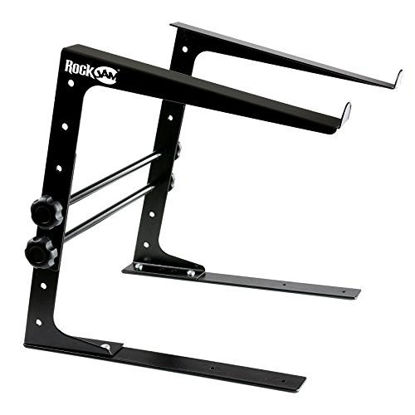 Picture of RockJam Portable DJ Laptop Stand With Adjustable Height, Anti-Slip Design, Works for Laptops, Controllers and CD players