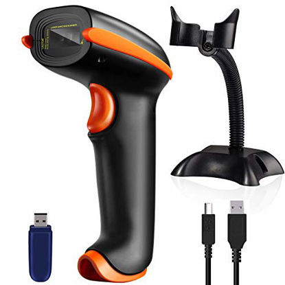 Picture of Tera Barcode Scanner Wireless Versatile 2-in-1 (2.4Ghz Wireless+USB 2.0 Wired) Rechargeable 1D Barcode Reader USB Handheld Bar Code Scanner Wireless with Stand
