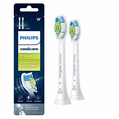 Picture of Philips Sonicare HX6062/65 Genuine Diamondclean Replacement Toothbrush Heads, Brushsync Technology, White 2-pk