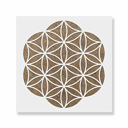 Picture of Flower of Life Stencil - Reusable Stencils for Painting - Mylar Stencil for Crafts and Decorations