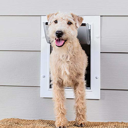 Picture of PetSafe Wall Entry Pet Door with Telescoping Tunnel, Medium, for Pets Up to 40 Lb., White, Made in the USA
