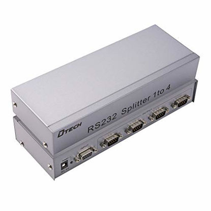 Picture of DTECH Industrial 8 Port RS232 Serial Splitter Switch Box with Power Adapter for Sharing PCs and Capture Data - COM Port Expander 1x8