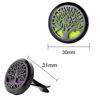 Picture of RoyAroma 2PCS Tree of Life Car Diffuser Aromatherapy Essential Oil Black Stainless Steel Locket with Vent Clip 12 Felt Pads