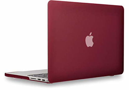 Picture of UESWILL Matte Hard Shell Case Cover Compatible with MacBook Pro (Retina, 13 inch, Early 2015/2014/2013/Late 2012), Model A1502/A1425, No CD-ROM, No USB-C, Wine Red