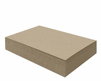 Picture of 100 Chipboard Sheets 11 x 17 inch - 30pt (Point) Medium Weight Brown Kraft Cardboard for Scrapbooking & Picture Frame Backing (.030 Caliper Thick) Paper Board | MagicWater Supply