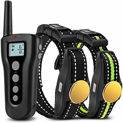Picture of Bousnic Dog Training Collar 2 Dogs Upgraded 1000ft Remote Rechargeable Waterproof Electric Shock Collar with Beep Vibration Shock for Small Medium Large Dogs (15lbs - 120lbs)