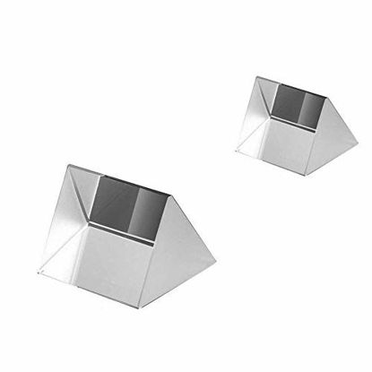 Picture of Optical Glass Triangular Prism, 2 Pack 1.97 Inch Crystal Rainbow Maker for Photography Science Experiments Physics Teaching Light Spectrum