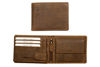 Picture of DiLoro Italy Full Size Mens Leather Wallet Bifold Flip ID Zip Coin Wallets with RFID Protection (Dark Hunter Brown With ID)