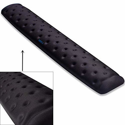 Picture of BRILA Keyboard Wrist Rest Support Cushion Pad for Computer, Laptop, Office Work, PC Gaming - Memory Foam Gel with Massage Holes Design - Non-Slip Easy Typing Wrist Pain Relief (Black Keyboard Pad)